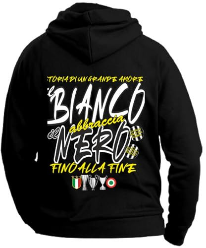 ORIGINAL FAKE Felpa colore nero con cappuccio e stampa Bianco Nera TAGLIE XL COLORE NERO