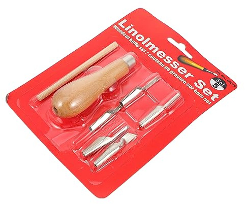 VILLFUL Set di Spatole per Pittura e Raschietti da Intaglio in Acciaio Inossidabile e Legno, per Ceramica e Modellazione