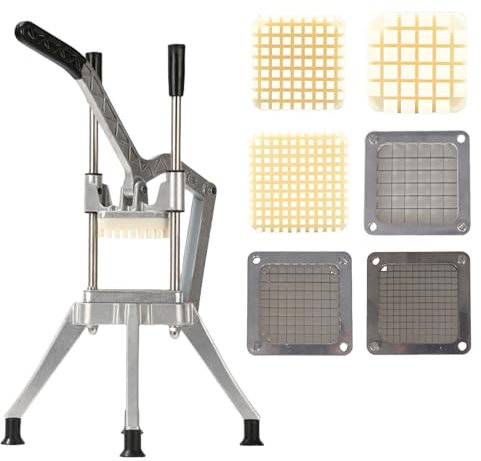 Cortador de patatas fritas manual vertical práctico para verduras, frutas, carnes, equipo de preparación de cocina de metal