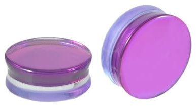 Homxi 2er Set Tunnel 10mm Plug,Flesh Tunnel Glas 00G Ohr Plug Ohrringe Rund Tunnel Expander Set Lila