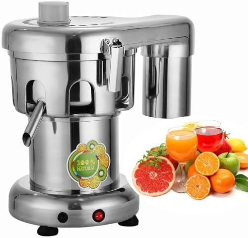 Extracteur De Jus, Presse-Agrumes Commercial 370 W (80-100 Kg/H), 2800 Tr/Min, Machine à Jus En Acier Inoxydable Avec Grande Goulotte D'Alimentation De 2 L, Pour Magasin De Jus, Restaurant, HôTel