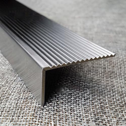 DECAKE Outdoor Stair Edge Protector Stainless Steel, Anti-slip Stair Nosing Strips/Step Tread Edging Trim Guard, Safety Stair Edge Trim Transition Strip(L-100cm(40),W-4cm(1.57))