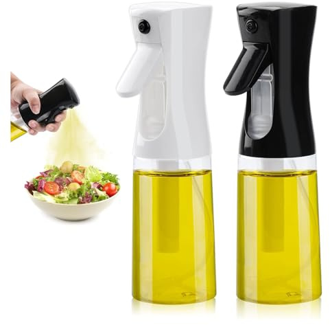 MaoNativey 2PCS Oil Spray Bottle, 200ml Oil Dispenser for Kitchen Sprayer Mister for Cooking, Kitchen,BBQ,Air Fryer,Salad,Baking
