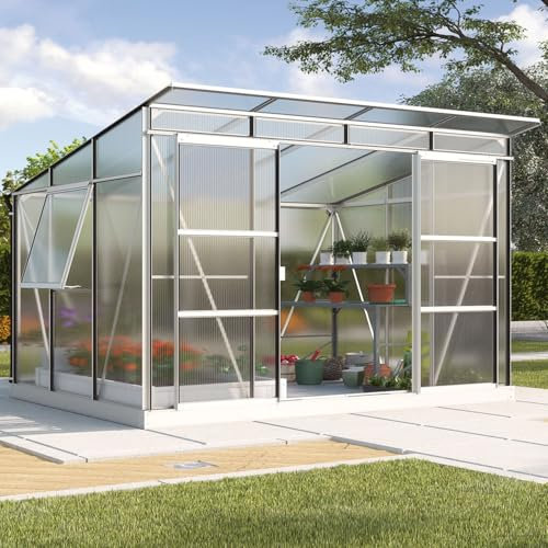 Vitavia Gewächshaus Freya 5900, Aluminium eloxiert, 5,9 m², 6 mm HKP | Wetterfestes & stabiles Treibhaus | Perfekt für Gemüse & Pflanzen | Robust & langlebig