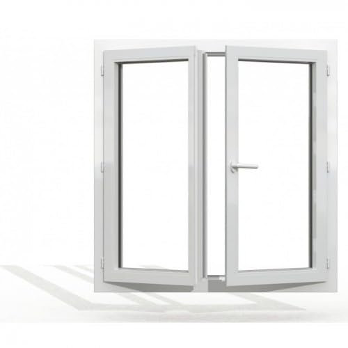 Fenêtre PVC 2 vantaux H 75 x L 120 cm OB pour pose en neuf avec poignée