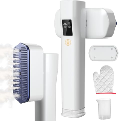 Dampfglätter, Steamer 2-in-1 Hand Bügeleisen für Kleidung Tragbarer Dampfglätter mit LED Display, 4 Bügelmodi 1200W Reisebügeleisen Steam iron für unterwegs und zu Hause (Weiß)