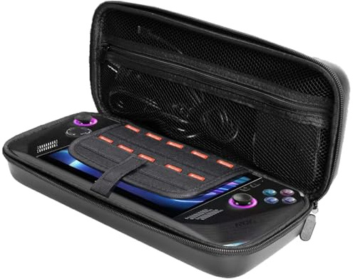 JYGamhanbil Travel Carrying Case Bag for ROG Ally X (2024) RC72LA Handheld | EVA Hard Shell Cover with Card Slot & Mesh Pocket for ROG Ally X Gaming Handheld Console Power Cord,Accessories(Black)