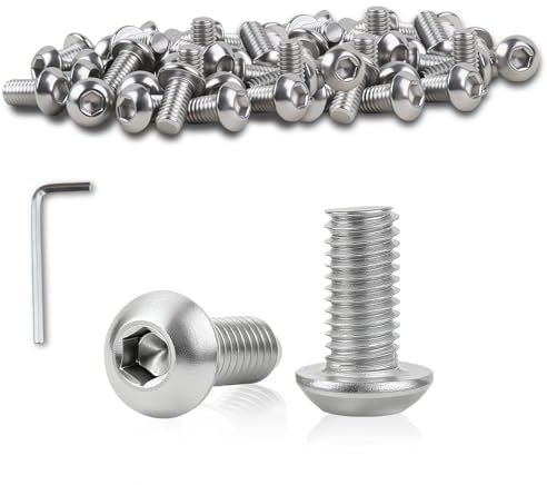 jwtyu 25 Stück Linsenkopfschrauben M6x20 mm Schrauben Flachkopfschrauben | linsenkopfschraube Edelstahl A2 V2A Innensechskant Rundkopfschrauben Vollgewinde für Industriellen Möbeleinbau