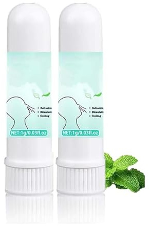 Inhalateur nasal, bâtonnet d’inhalateur nasal rafraîchissant naturel, profitez de l’air frais, nettoyez le corps et améliore l’immunité (2 PCS)