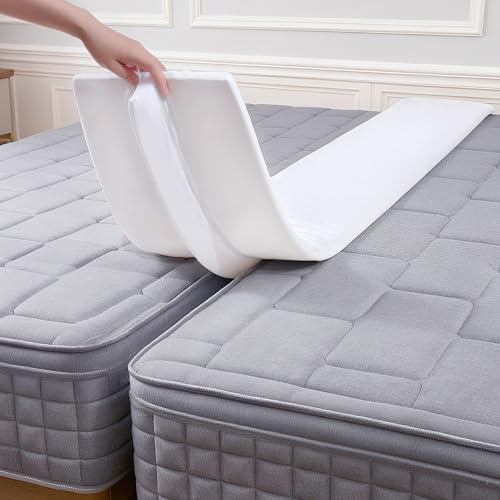 Vekkia 80 x 12 Extra-Wide & Thin Twin to King Converter- Split King Gap Filler (0-3) with Upgraded T-Shaped Design,Washable Cover, Fits Family Beds, Guest Room, Hotel & Vacation Rentals