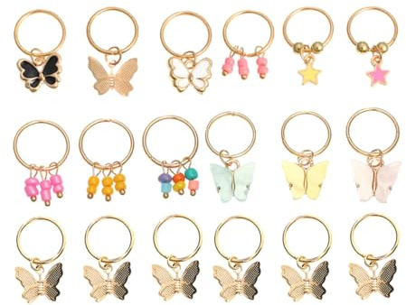 OUNONA Joyas el Cabello de Trenzas con Diseño de Mariposas 18 Piezas Accesorios para Trenzas Set Pequeño Clip para Mujeres Fiestas y Bodas