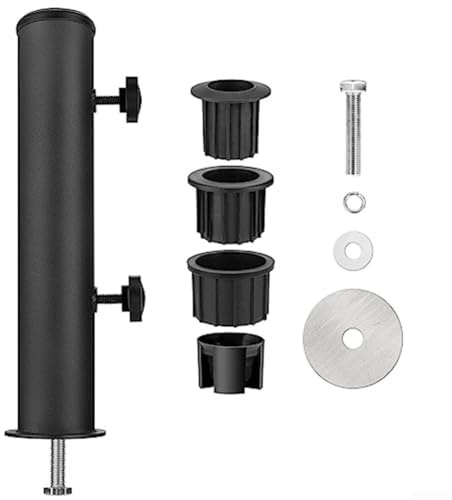Desiumite Granit-Schirmständer für den Außenbereich, robuster, winddichter Edelstahlboden mit verstellbaren PVC-Hülsen, passend für Stangen mit einer Größe von 35,6 cm, 30,5 cm, 2,4 cm, 2,4 cm (14
