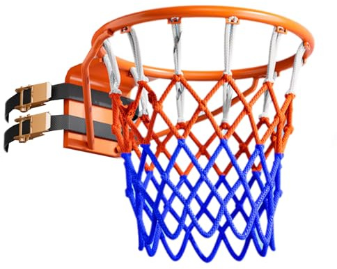 Xalteafe Canestro da Basket A Parete,Canestro Basket Esterno da Muro,Anello da Pallacanestro da Muro per Adulti,con Cinghie,Non Necessita di Foratura,per Recinzione/Albero/Pali