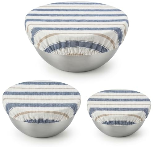 Set of 3 Bread Proofing Bowl Cover, Durable Kitchen Bowl Lids for Food Storage, Flexible Bowl Covers for Bread Rising, Fit Your Bowls 8 to 12 - Durable Fabric Covers