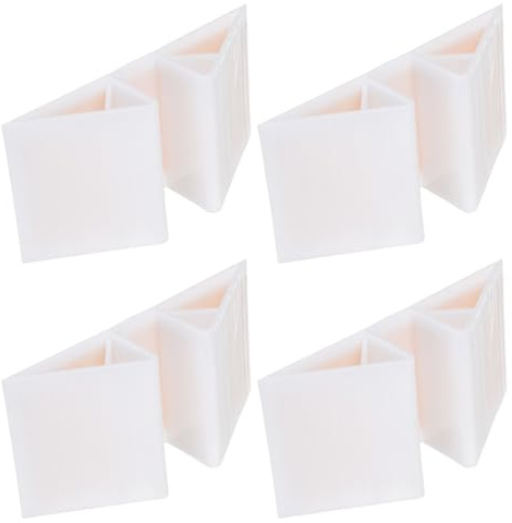 NUOBESTY Soporte de Valla para Mascotas de Plástico Blanco, Base Triangular Robusta y Duradera para Mantener y Asegurar Cercas de Jardín, Paquete de 4 Unidades