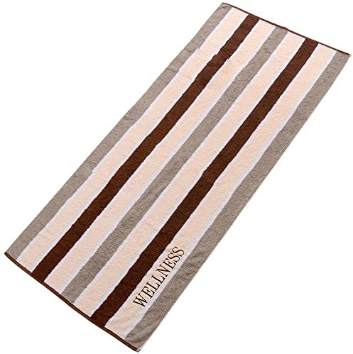 aqua-textil Wellness Saunatuch 80 x 200 cm Streifen braun Baumwolle Frottee Sauna Handtuch Strandtuch