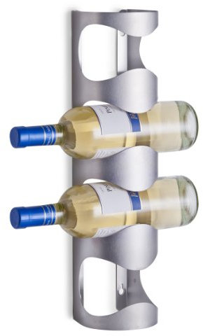 Zeller 27365 Wand-Flaschenhalter, Edelstahl, 11,5x9,8x45 cm