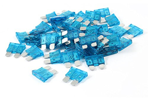 sourcing map a14041800ux1060 15A Tipo Plano - Fusible de Cuchilla Para Moto Coche, Azul, 50 piezas
