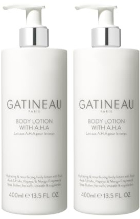 Gatineau - AHA Body Lotion, Duo Pack, feuchtigkeitsspendend für trockene Haut (400 ml x 2 Flaschen)