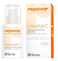 Repavar Revitalizante - Crema Contorno de Ojos con Acción Antiarrugas - Elaborada con Vitamina C - Previene la Aparición de Bolsas, Ojeras y Patas de Gallo - 15 ml