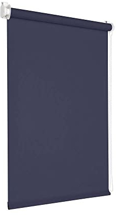 Victoria M. Tenebra Verdunkelungsrollo Klemmfix Rollo Fensterrollo, Sichtschutz, Verdunkelnd, Ohne Bohren inkl. Montagematerial, 80 x 160 cm, Dunkelblau