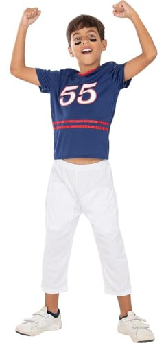 Funidelia | Amerikansk fotboll dräkt för pokje Rugby, Quarterback, Amerikansk Fotboll, Yrken - Maskeraddräkt för barn och roliga tillbehör för fester, karneval och Halloween - Storlek 135-152 cm