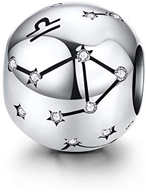 LaMenars Charms Sternzeichen Dangle 925 Sterling Silver Sternbild Anhänger mit Zirkonia passt Europa Charm Armband Halskette, Geschenke für Frauen