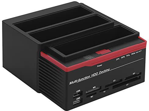 ASHATA Docking Station per Disco Rigido Esterno, 2,5 Pollici/3,5 Pollici USB3.0 SATA/IDE Docking Station per HDD Supporto Lettore 2000/XP/Vista/Win7/8/Linux/OS(EU)