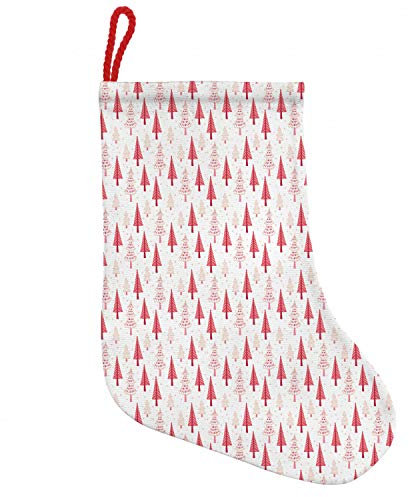 ABAKUHAUS Weihnachten Hängende Nikolausstiefel Weihnachtssocken, Zierbäume Sterne, Weihnachtsstrumpf zum Aufhängen, 35x50cm, rosa erröten