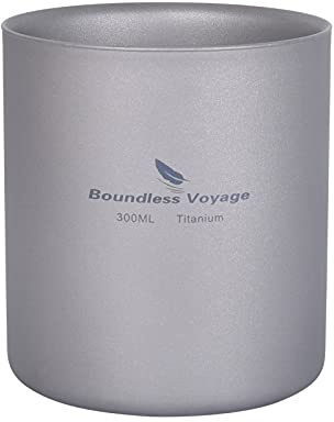 Boundless Voyage 300 ml dubbelväggig titanmugg värmebeständig mini te dryckesbägare utomhus campingmugg kaffekoppar campingtillbehör D-Ti3029D