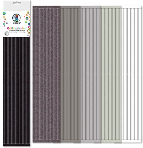 Ursus 57510008 - Quillingstreifen 360 Stück, 5 mm breit, Schwarz/Grau Töne, Papierstreifen aus Tonzeichenpapier in 6 verschiedenen Farben