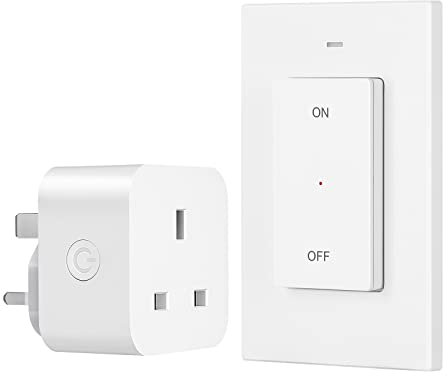 DEWENWILS Remote Control Sockets, 30m/100FT Control Range, Compact Size, 13A/3120W Programmable Heavy Duty Wireless Light Switch with Keyring, CE&RoHS Listed, 1 Remote+1 Socket