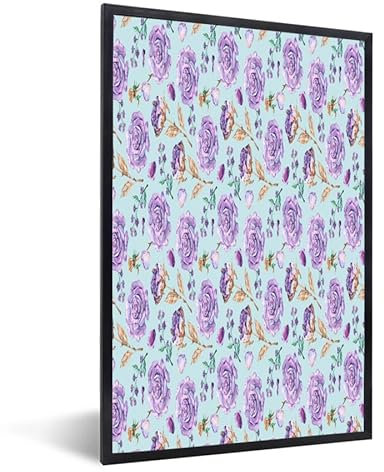 MuchoWow Poster Bilder Wanddeko Deko Wohnzimmer 20x30 cm Blumen - Rosen - Flieder