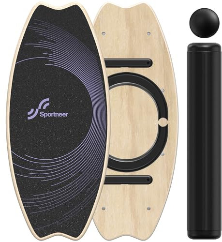 Balance Board Holz, Sportneer Indoorboard Skateboard, Indoor Surfboard Trickboard und Gleichgewichtsboard für Kinder und Erwachsene