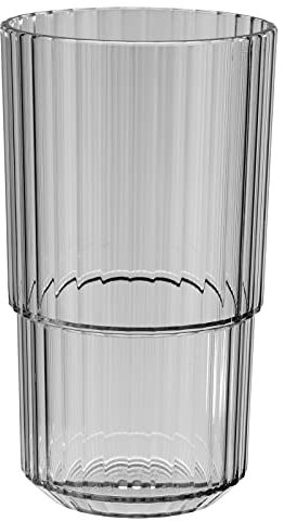 APS Bicchiere in plastica Tritan di alta qualità con 0,5 litri, senza BPA, impilabile, infrangibile, riutilizzabile, lavabile in lavastoviglie, 500 ml, grigio french