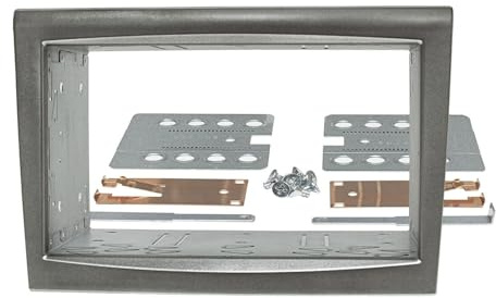 tomzz Audio 2442-002-1 Doppel DIN Radioblende kompatibel mit Porsche 911 (Typ 997) Boxster (Typ 987) Cayman (Typ 987) Silber
