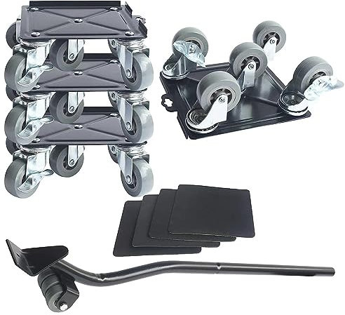 DXDRT Möbel Transportroller Set, Möbelheber und Möbelroller mit 5 Transportroller, Möbelgleiter System für Schwere Möbel, Kühlschränken, Sofa, 360 Grad drehbar Rads, 1500kg Tragfähigkeit