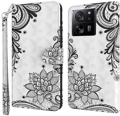 GLANDOTU Handyhülle für Xiaomi 13T / Xiaomi 13T Pro Lederhülle [Standfunktion] [Magnetverschluss] Stoßfest Flip PU Leder Cover Case Klapphülle Xiaomi 13T Pro Schutzhülle - Diagonale