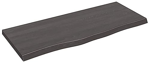 Tidyard Waschtischplatte Tischplatte Regal Schrankoberplatte Schreibtischplatte Badezimmer Waschtisch Waschtischkonsole Platte Holzplatte für Aufsatzbecken Badmöbel Baumkante Dunkelgrau 100x40x4 cm