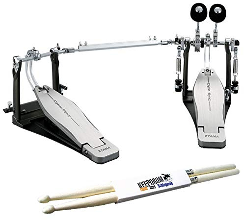Tama HPDS1TW Dyna-Sync Doppelfußmaschine Double Bass Pedal + keepdrum Drumsticks