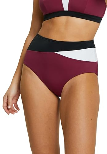Sans Complexe Beyond The Beach Costume da Bagno, Mutandine a Vita Alta, Colorblock Prugna, 50-52 Donna
