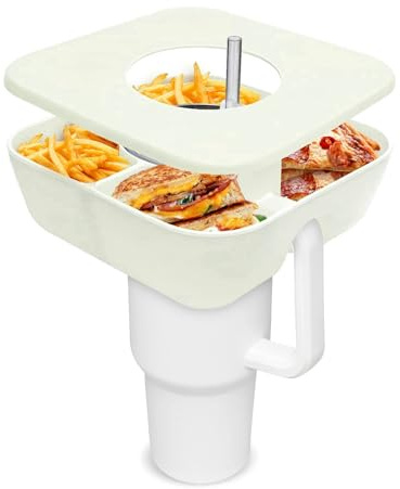 gernie Snackschale für Stanley Cup mit Deckel, Wiederverwendbarer Silikon-Snackring für Stanley Tumbler, Snacktablett für Stanley Cup-Zubehör, Snackhalter für Stanley Cup