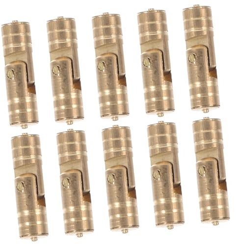 FOYTOKI Lot de 10 Petites Charnières en Laiton, Style Antique, pour Boîte en Bois et Armoire, Faciles à Installer, Antirouille