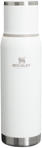 Stanley Adventure-To-Go Vacuum Bottle 1.1 qt | Wide Mouth with Leakproof Cup Lid | Keep Drinks Hot or Cold | Packable for Travel | Insulated Stainless Steel Thermal Bottle | BPA-Free | Frost