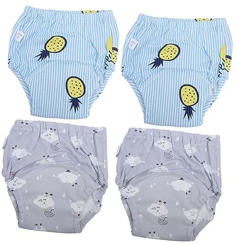ifundom 4stücke Training Pants Lagigem Waschbarem Baumwoll- Atmungsaktive Lernhosen Mit Wolken Und Ananas Geeignet