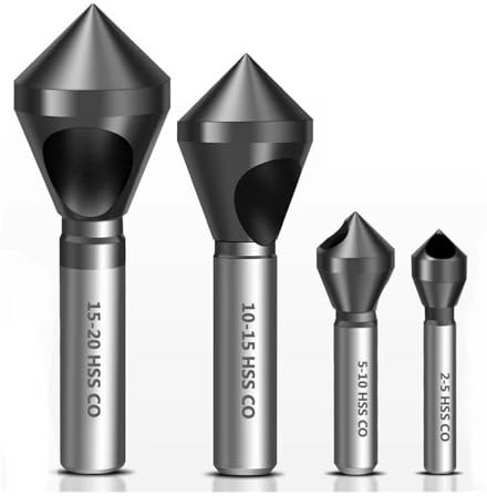 Fasenfräser M35 Kobalt Entgraten Fase Senker 90 Grad HRC89 TiAlN HSS-CO Schräge Loch Anfasen(15-20mm)