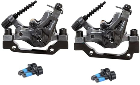 JISADER 1 Paio Set Freno a Disco per Bicicletta, Kit Universale con Pinza a Doppio pistone, in Alluminio, Adatto per, e-Bike e Bici da Strada, Colore Nero