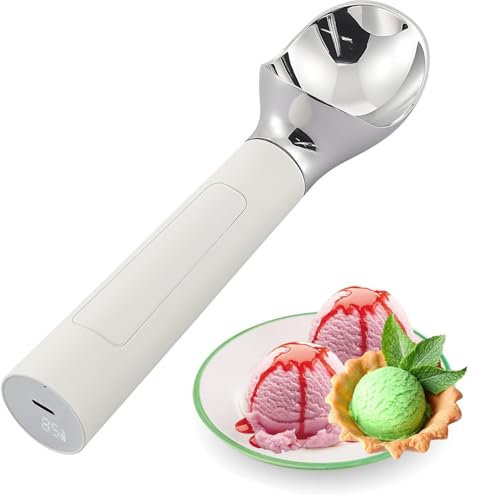 QYOEGSQ Wiederaufladbarer beheizter Eisportionierer, 2 Unzen elektrisch beheizter Eisportionierer mit Smart Display, wiederaufladbares beheiztes Design, IP67 wasserdicht, for Dessertladen, Zuhause