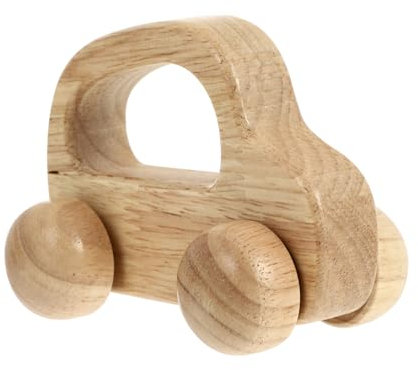 TOYANDONA Holz Auto Spielzeug Schieben Fahrzeug Für Kleinkinder Jahr Beißspielzeug Sensorische Entwicklung Hand-Augen-koordinationsspielzeug