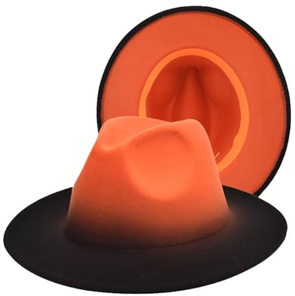 Shelter Hat Jazz Hut Damen Mode Wolle Top Hat Herren Outdoor Visier Hut Schlapphut, Orange, Einheitsgröße